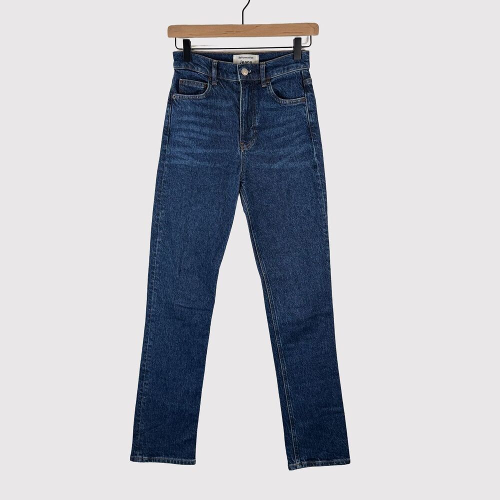 Reformation Womens Jeans Blue Huntington Denim Liza High Rise Straight Size 24